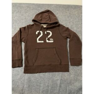 VTG Hollister Hoodie Mens Brown Logo Pullover Sweatshirt Distressed Y2K